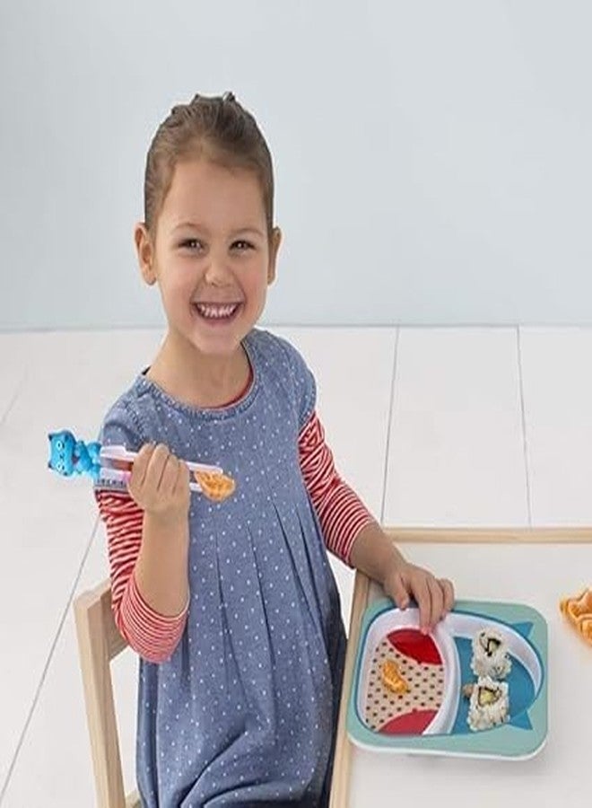 LOVHIDE عيدان طعام لوفهايد للمبتدئين - عيدان طعام تدريبية ممتعة للأطفال، سهلة الإمساك وتصميم مريح، عبوة من قطعة واحدة (أزرق) - Image 5